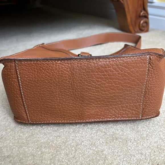 Dooney & Bourke pebbled camel leather square bag purse - Picture 5 of 13